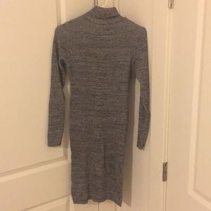 Grey turtleneck bodycon dress
